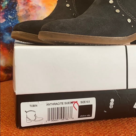 Dolce Vita Gray Suede Booties (Tobin) - Picture 5 of 6